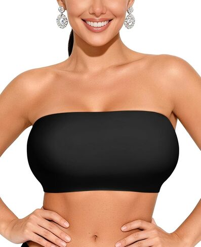 Strapless Bras for Women Seamless Bandeau Wireless Comfort Non-Padded Tube Bra for Large Bust in Saudi Arabia