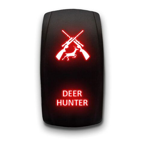 Deer Hunter - Red - Stark 5-PIN Laser Etched LED Rocker Switch Dual Light - 20A 12V ON/Off in Saudi Arabia