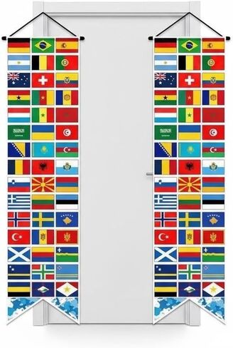 أعلام العالم الدولية، ديكورات أعلام الدول في العالم، لافتة ترحيب، لافتة الشرفة لمستلزمات حفلات كرة القدم والنوادي والفصول الدراسية حول ديكورات الأحداث الرياضية in Kuwait