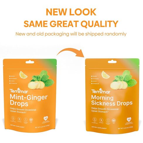 Nausea Relief for Pregnant Women, Ginger Candy Drops for Motion Sickness & Morning Sickness Relief, Added Vitamin B6 for Pregnancy Nausea Relief, Spearmint Flavor, 30 Individually Lozenges in Saudi Arabia