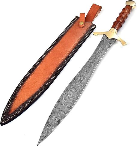 Armory Replicas™ SS/KA Devil's Toothpick دمشق الصلب خنجر سيف قصير مع غمد جلدي in Saudi Arabia