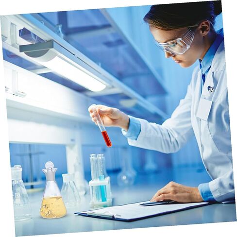 Flask Experiment Glass Flask Glass Conical Flask Graduated Borosilicate Erlenmeyer Flask with Ground Stopper for Lab Experiment Chemistry- 250ml Glass Beaker Chemistry Glassware in Kuwait