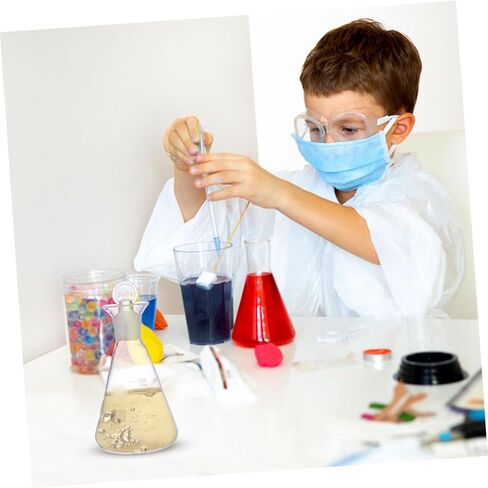 Flask Experiment Glass Flask Glass Conical Flask Graduated Borosilicate Erlenmeyer Flask with Ground Stopper for Lab Experiment Chemistry- 250ml Glass Beaker Chemistry Glassware in Kuwait