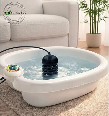 Ionic Detox Foot Bath Cleanse Spa with Basin 100 Liners and Two Round Arrays (Black Array Combo) in Saudi Arabia