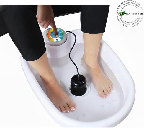 Ionic Detox Foot Bath Cleanse Spa with Basin 100 Liners and Two Round Arrays (Black Array Combo) in Saudi Arabia