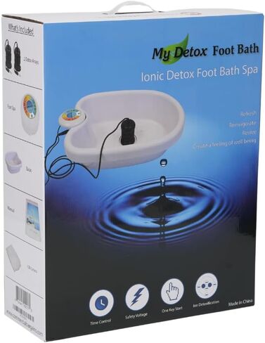 Ionic Detox Foot Bath Cleanse Spa with Basin 100 Liners and Two Round Arrays (Black Array Combo) in Saudi Arabia