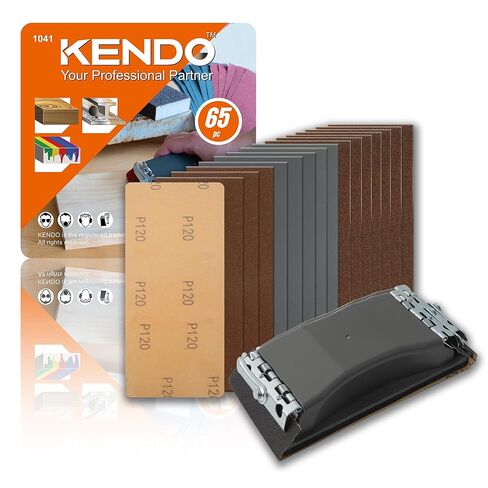 KENDO 44PCS Sand Paper Variety Pack Sandpaper 14 Grits Assorted for Wood Furniture Finishing, Metal Sanding and Automotive Polishing, Wet Dry Sandpaper in Saudi Arabia