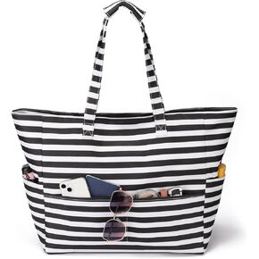 Beach Tote Bags for Women Large Beach Bag with Zipper Pool Bag for Gym Weekender Travel Water-resistant Sand-resistant in Saudi Arabia