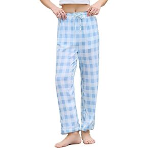 U2SKIIN Womens Pajama Pants Lightweight Plaid Rayon Lounge Pj Bottoms with Pockets Soft Cooling Sleepwear Drawstring in Saudi Arabia