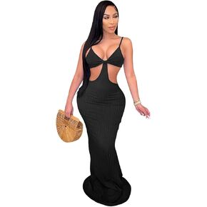 BYDIVA Mermaid Long Maxi Dress-Hollow Out Bodycon Dress Party Beach Evening in Saudi Arabia