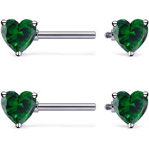 ASTM F136 التيتانيوم متعدد الألوان القلب تشيكوسلوفاكيا 14G الخيوط الداخلية ثقب الحلمة خواتم الحدائد مجوهرات للنساء هيبوالرجينيك in Kuwait