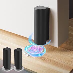 2 Pack Magnetic Door Stopper Catch Stop Stainless Steel Doorstops stoppers Holder Stops for Bottom of Floor Mounting No Drill Strong Adhesive Tape Magnet Keep Doors Open Mounted,Black in Kuwait