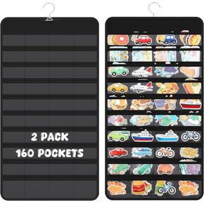 عبوتان من الملصقات المعلقة، مزدوجة الجوانب مع 80 جيبًا لكل منها للملصقات والشارات والحرف اليدوية - مثالية للبيع بالتجزئة والمدارس والمكتبات والمعارض وأحداث البائعين in Kuwait