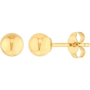 14K Gold Ball Stud Earrings for Women (4mm to 12mm) Yellow Gold Push-Back Closure in Saudi Arabia