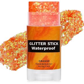 Rainbow White Hair Glitter Stick for Kids,Mermaid Fairy Costume Body Face Glitter, Singer Concert Cosplay Glitter Makeup,Waterproof Sequins Rave Accessories,Mardi Gras Outfit for Women in Kuwait