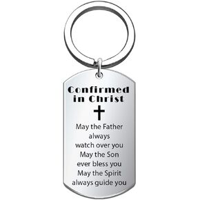 Christian Confirmation Gifts for Women Men Confirmed in Christ Keychain Religious Spiritual Gifts for Catholic Baptism Communion Birthday Christmas in Kuwait
