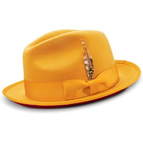 MONTIQUE Matching Grosgrain Ribbon Fedora Hat | Fashionable Fedora Hats for Formal Occasions & Dress Events | H-75 in Kuwait