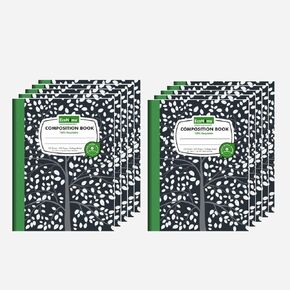 Composition Notebooks Pack of 5 College Ruled 200 Pages (100 Sheets) 9.75"x7.5" Black Marble Carbon Neutral Recyclable Paper Eco-Friendly School & Office Supplies For Students and Professionals in Saudi Arabia