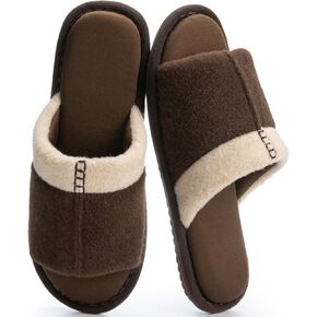 Mens Open Toe House Slippers with Non-slip Sole Men's Shoes Two-Tone Memory Foam Slippers Machine Washable Slipper for Men Gift for Male Dad Friends in Kuwait