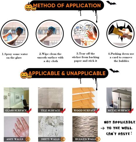 Tuzuaol 119 PCS Bloody Halloween Decorations Halloween Bloody Handprint Footprints Knife Stickers Window Wall Floor Clings Decals Horror Bathroom Zombie Party Decorations Supplies in Kuwait