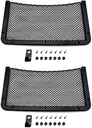 (2-Pack) Universal Automotive Storage Net - Elastic Mesh Pocket w/Bottom Hook for Boats, RV, Truck in Kuwait