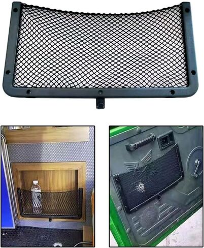 (2-Pack) Universal Automotive Storage Net - Elastic Mesh Pocket w/Bottom Hook for Boats, RV, Truck in Kuwait