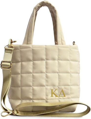 Kappa Delta Quilted Tote Bag- Small Crossbody Bag with Sorority Greek Letters Emblem, 5L Capacity, Kappa Delta Gifts for Women in Saudi Arabia