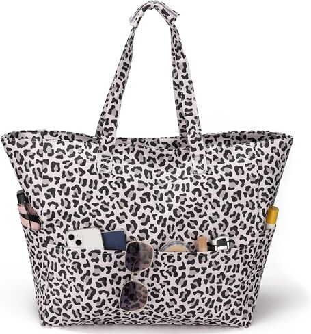 Beach Tote Bags for Women Large Beach Bag with Zipper Pool Bag for Gym Weekender Travel Water-resistant Sand-resistant in Saudi Arabia