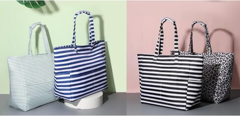 Beach Tote Bags for Women Large Beach Bag with Zipper Pool Bag for Gym Weekender Travel Water-resistant Sand-resistant in Saudi Arabia