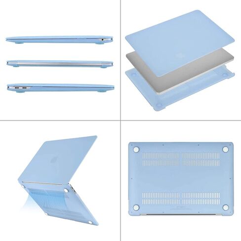 MOSISO Compatible with MacBook Air 13 inch Case 2018-2020 Rlease A2337 M1 A2179 A1932, Plastic Hard Shell&Neoprene Sleeve Bag with Small Case&Keyboard Cover&Screen Protector&Storage Bag,Airy Blue in Saudi Arabia