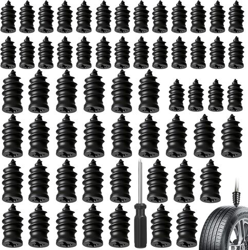 40pcs Tire Repair Rubber Nail Kit, Tire Repair Screws Spiral Rubber with 2 Sizes, for Car Motorcycle Truck Tractor Self Sealing Rubbers Flat Vacuum Screw in Saudi Arabia
