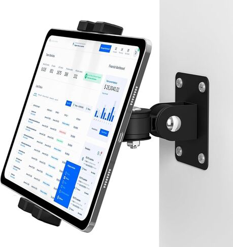 Tablet Wall Mount, Aluminum Sturdy iPad Wall Mount Holder for 7"-12.9" Tablets, 360° Swivel Arm, Easy Installation, Perfect for Classrooms Gyms Kitchens - Compatible with iPad Pro Air Mini Samsung in Saudi Arabia
