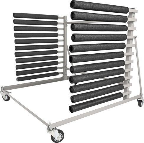 10 Slot Mobile Auto Windshield Glass Rack w/ 4 Heavy Duty Casters 2" Padded Bars Powder Coated in Saudi Arabia