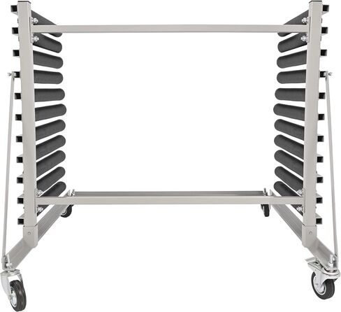 10 Slot Mobile Auto Windshield Glass Rack w/ 4 Heavy Duty Casters 2" Padded Bars Powder Coated in Saudi Arabia