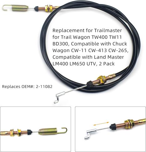 2 Pack Shifter Cable 2-11082 Replacement for Trailmaster Trail Wagon TW400 TW11 BD300, Compatible with Chuck Wagon CW-11 CW-413 CW-265, Compatible with Land Master LM400 LM650 UTV in Saudi Arabia