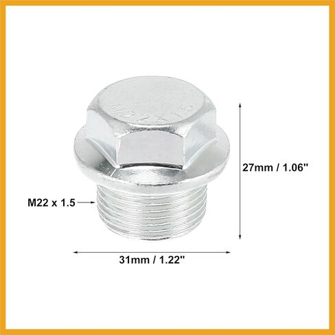 2 قطعة M22 x 1.5 الصلب زيت المحرك قابس التصريف المسمار مع حلقة الختم لاستبدال جنرال موتورز الفضة لهجة in Kuwait
