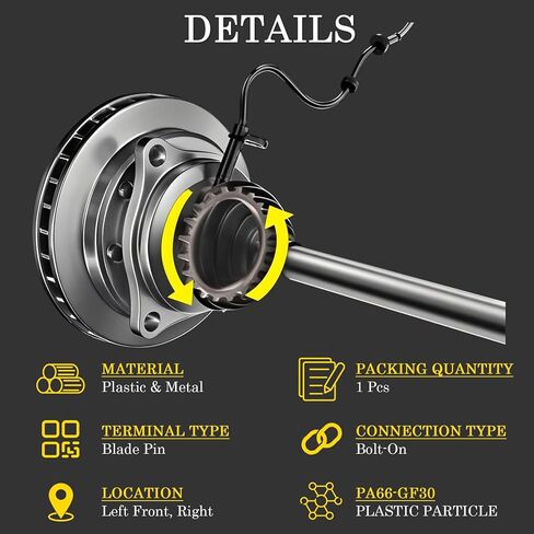 Ensun 59810-3X320 ABS Wheel Speed Sensor Front Left Driver Side Compatible with Select Hyundai Models 2012-2016 Elantra, 2013-2017 Elantra GT in Saudi Arabia