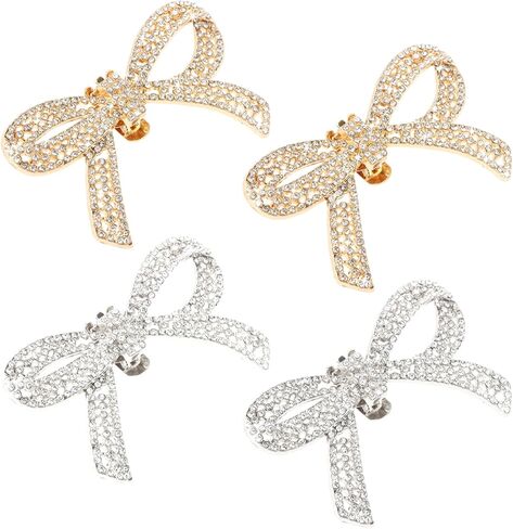 2 Pairs Shoe Clips for Women Dress Shoes,Detachable Rhinestone Bow Shoe-Clips,Heels Accessories Fashion Bridal Wedding Shoe Jewelry Clips Charms Shoes Jewelry Decoration in Kuwait