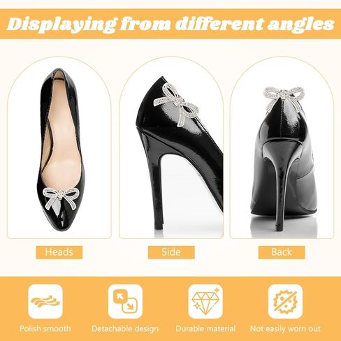 2 Pairs Shoe Clips for Women Dress Shoes,Detachable Rhinestone Bow Shoe-Clips,Heels Accessories Fashion Bridal Wedding Shoe Jewelry Clips Charms Shoes Jewelry Decoration in Kuwait