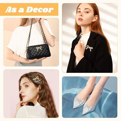 2 Pairs Shoe Clips for Women Dress Shoes,Detachable Rhinestone Bow Shoe-Clips,Heels Accessories Fashion Bridal Wedding Shoe Jewelry Clips Charms Shoes Jewelry Decoration in Kuwait