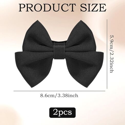 2Pcs Detachable Black Bow Shoe Clips for Women Dress Shoes, Decorative Shoe Clips Decorations Supplies Black Bow Shoes Accessories for Wedding Party in Saudi Arabia