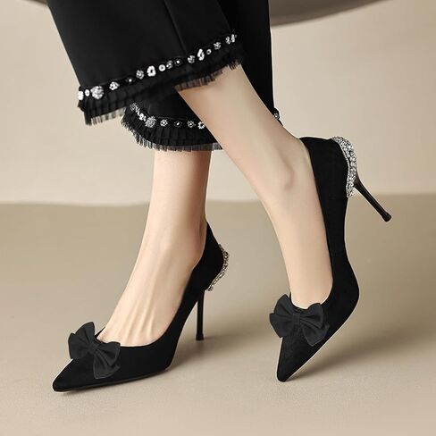 2Pcs Detachable Black Bow Shoe Clips for Women Dress Shoes, Decorative Shoe Clips Decorations Supplies Black Bow Shoes Accessories for Wedding Party in Saudi Arabia