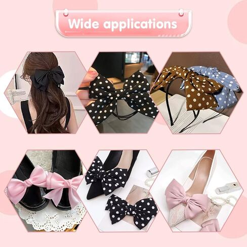 PH PandaHall 4pcs Bow Shoe Clips 2 Colors Dots Shoes Buckles Bowknot Shoe Buckle Clip Detachable Shoe Charms Black Shoe Buckle Decorative for Woman Heels Flats Pumps Party Accessorie 4.7 Inch Wide in Saudi Arabia
