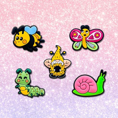 25 قطعة من Joivoritow لتزيين أحذية الربيع لصنادل Clog Clog، إكسسوارات أحذية على شكل فراشة زهرة وحيوانات طبيعة ساحرة لهدايا حفلات الأطفال in Kuwait