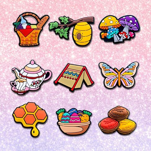 25 قطعة من Joivoritow لتزيين أحذية الربيع لصنادل Clog Clog، إكسسوارات أحذية على شكل فراشة زهرة وحيوانات طبيعة ساحرة لهدايا حفلات الأطفال in Kuwait