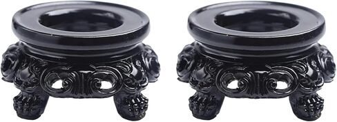 2Pcs Black Wooden Display Stand for Crystal Sphere Quartz Ball Holder Hollow Wood Stand Base for Crystal Ball Sphere Globe Stone Decoration Display Pedestals Home Decor,Crystal Ball Stand，Sphere Holder in Saudi Arabia