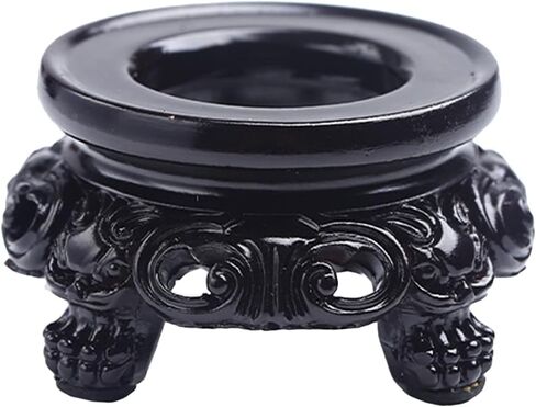 2Pcs Black Wooden Display Stand for Crystal Sphere Quartz Ball Holder Hollow Wood Stand Base for Crystal Ball Sphere Globe Stone Decoration Display Pedestals Home Decor,Crystal Ball Stand，Sphere Holder in Saudi Arabia