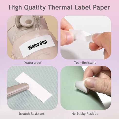 3 لفات عبوات شريط (أبيض ساطع)، متوافقة مع طابعة Phomemo D30، ورق حراري أبيض لاصق، ذاتي اللصق ومقاوم للماء، 12 مم × 40 مم (0.47 × 1.57 بوصة)، 160 ملصق/لفة in Kuwait