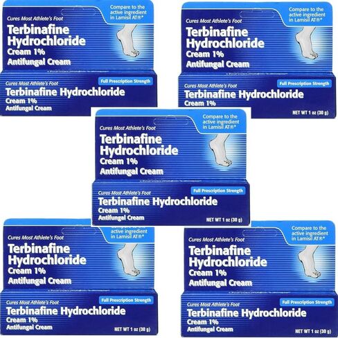 Terbinafine Hydrochloride antifungal Cream 1% - Athletes Foot Cream Extra Strength, relieves itching & Burning, Cures Most Athlete's Foot, Jock Itch & Ringworm 0.5 oz in Saudi Arabia