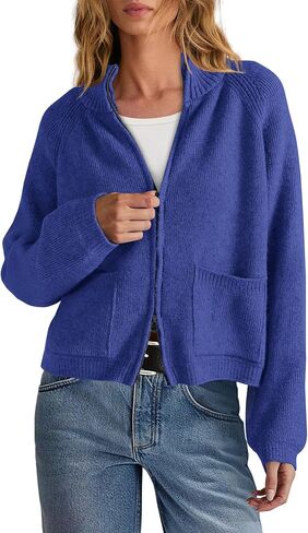 Yanekop Womens Zip Up Sweaters Long Sleeve Chunky Knit Cardigan Sweater Jackets Fall Outerwear Coats with Pockets 2025 in Saudi Arabia